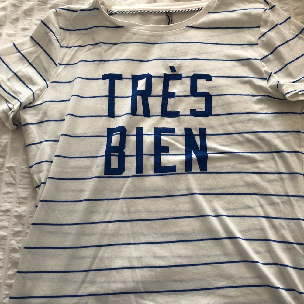 Quirky saying striped tee